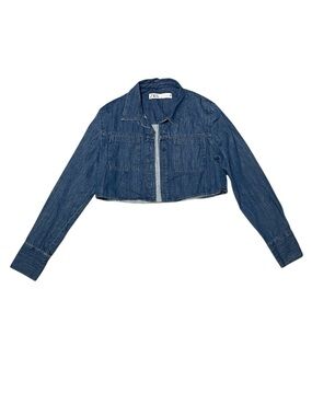 ZARA Cropped Denim Light Jacket